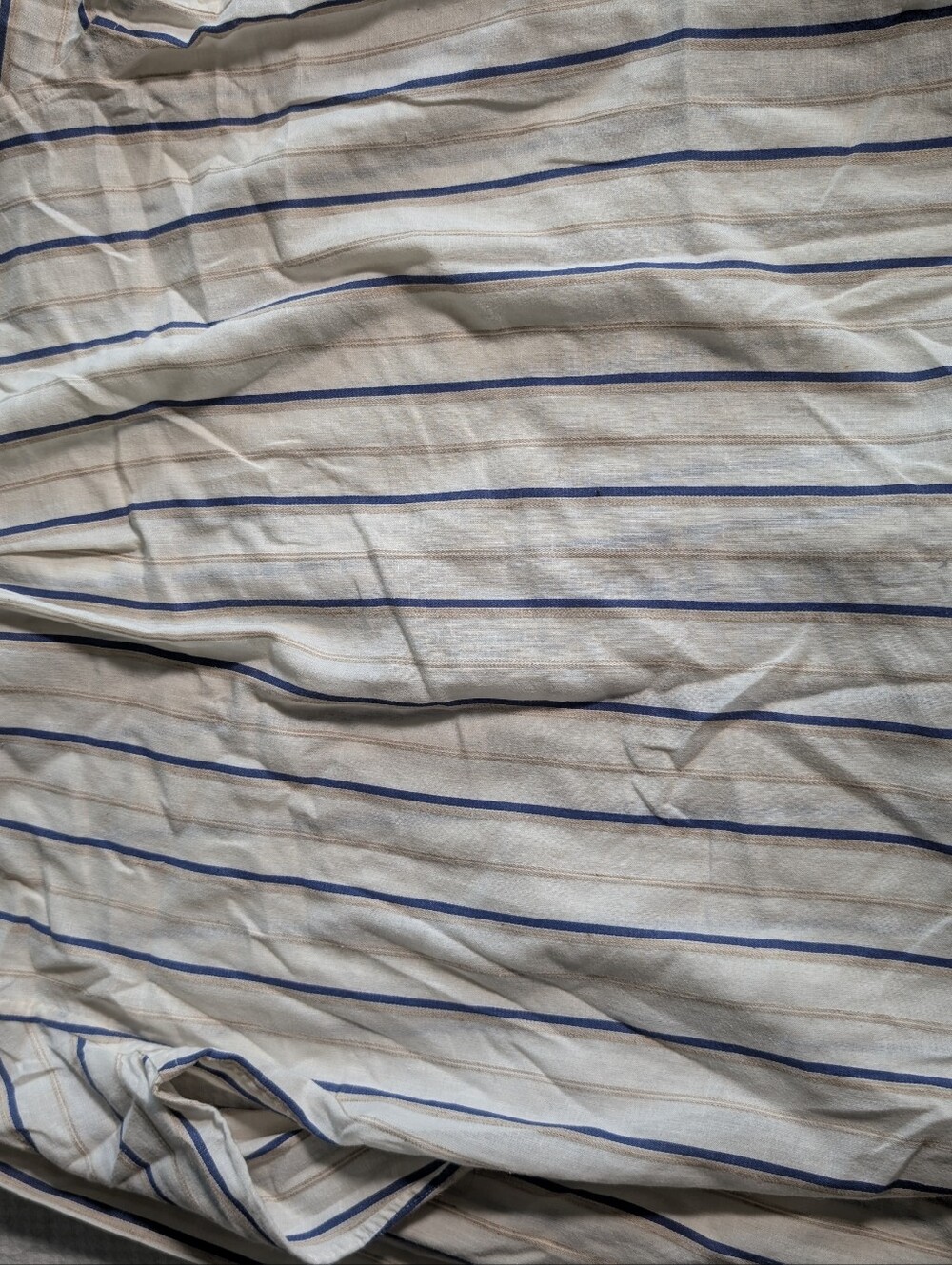 Vintage YSL Yves Saint Laurent Linen Cream Shirt with Blue & Tan Stripes - Picture 8 of 10